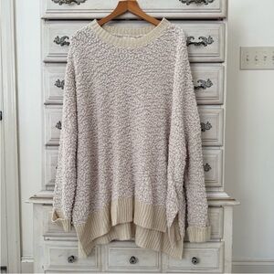 Cream Popcorn Oversized Sweater